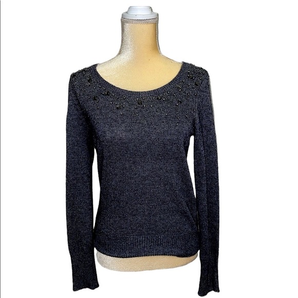 Grey Beaded Sweater - Picture 1 of 3